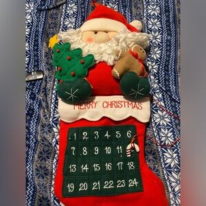 Vintage Santa Claus Wall Hanging Count Down Calendar